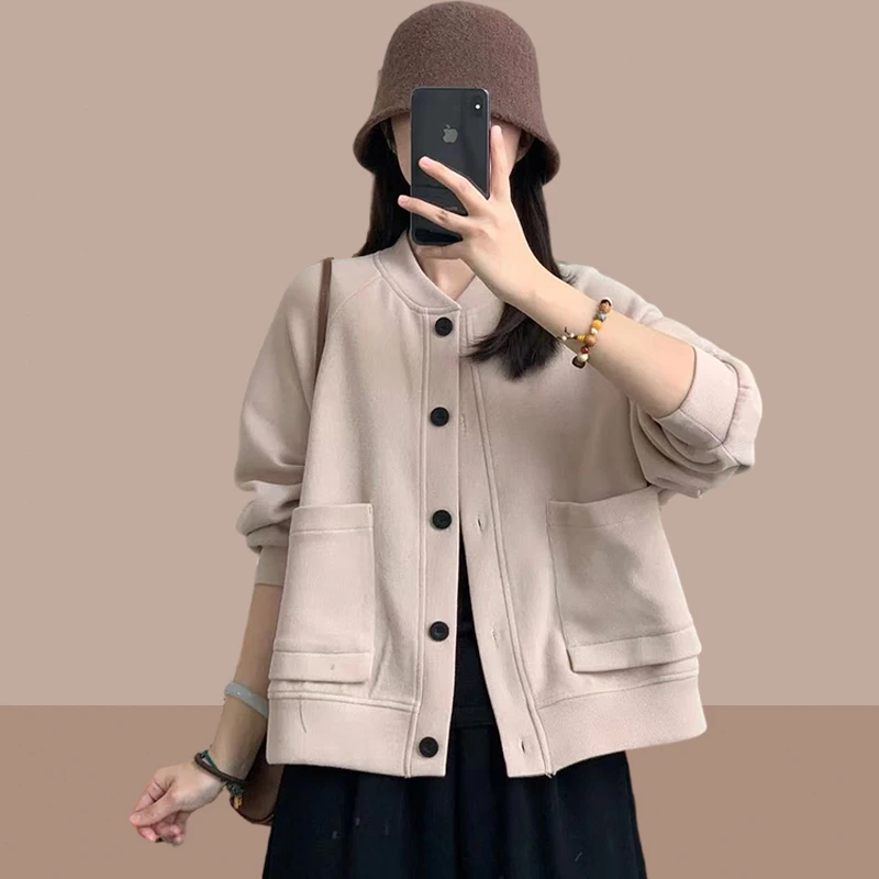 2025春秋季新款棒球服女士短外套开衫上衣短款小个子爆款女装洋气