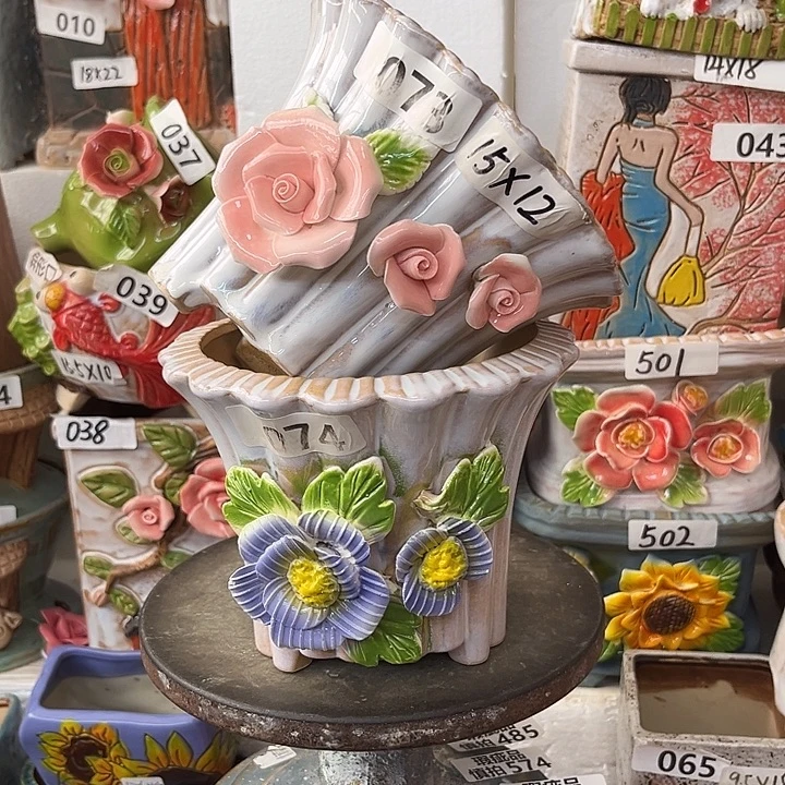 粗陶材质多肉花盆