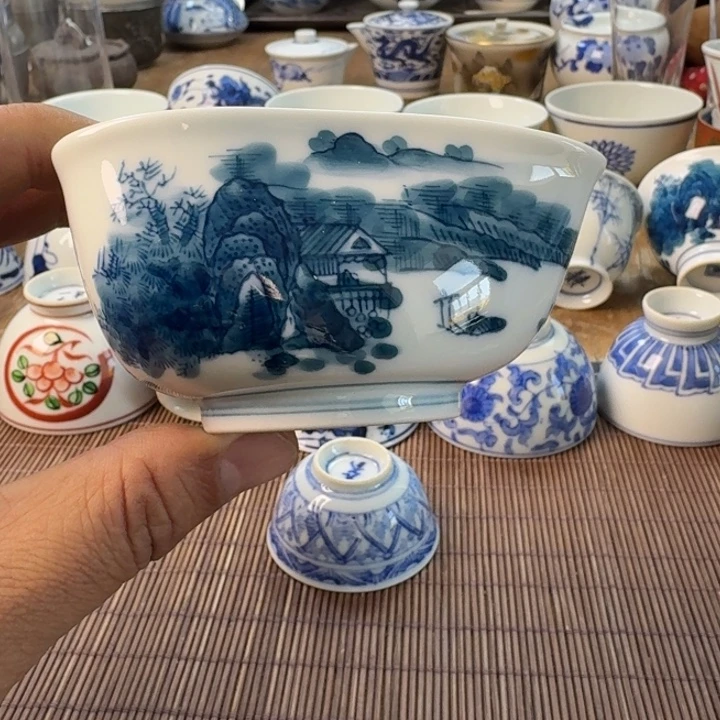 青花瓷器杯子茶具