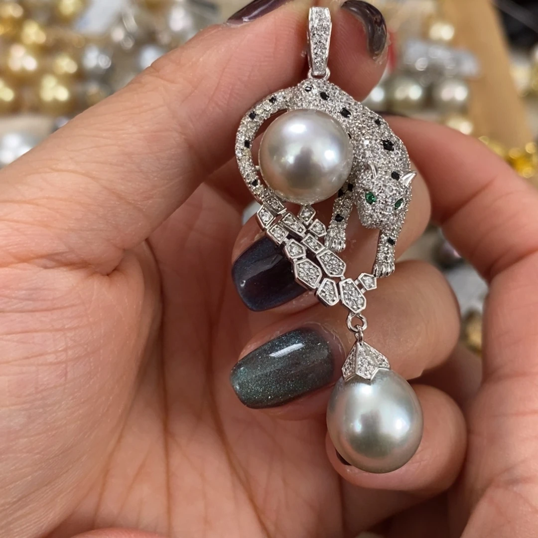 颈饰银S925镶嵌海水珍珠