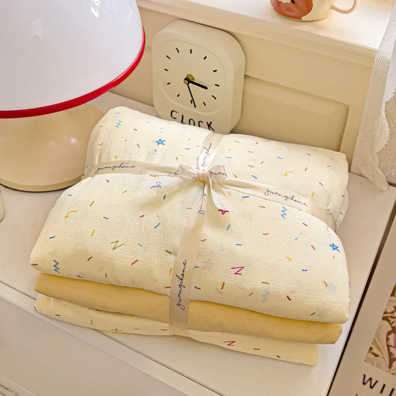 【小号1.5*200被套款三件套】A类双层纱小碎花小清新花边被套宿舍床