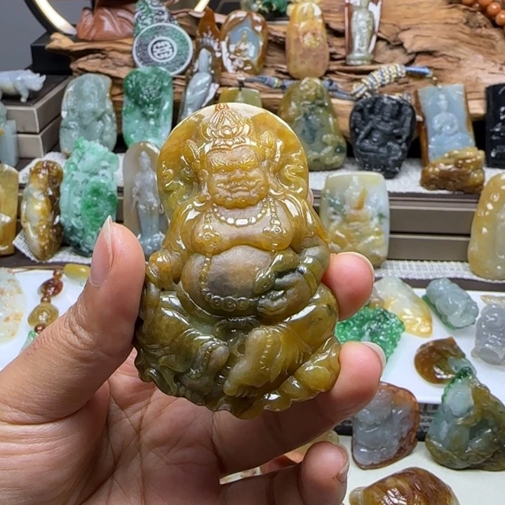 翡翠颈饰未镶嵌八**财缅甸天然翡翠