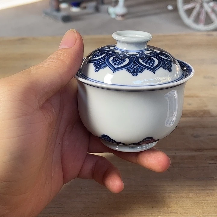 y***g青花釉里红主人杯