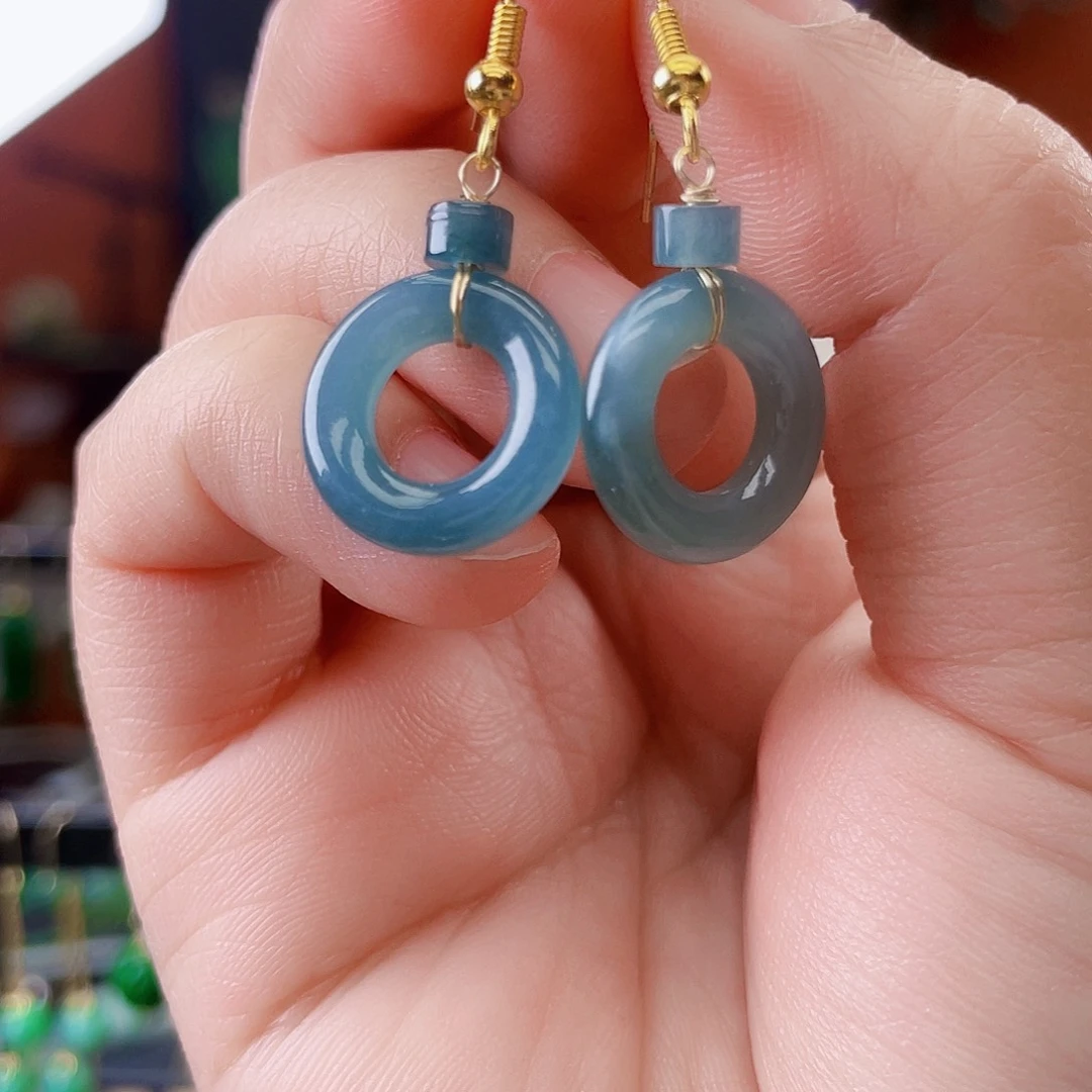 翡翠未镶嵌耳饰饰品