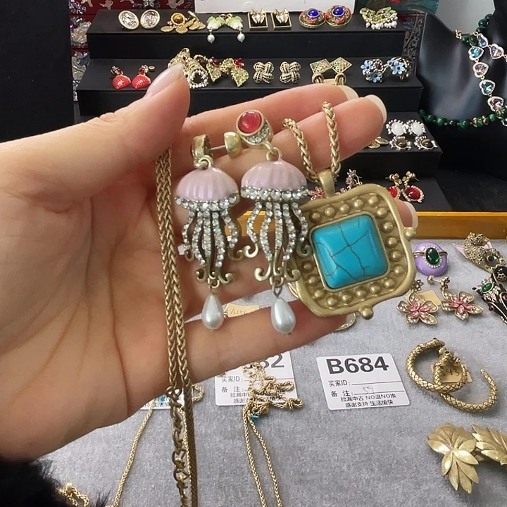 琉璃纯铜合金项链➕耳饰