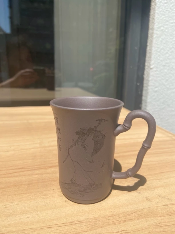 达摩精美竹节杯子，精品杯水杯茶杯办公杯直筒刻字