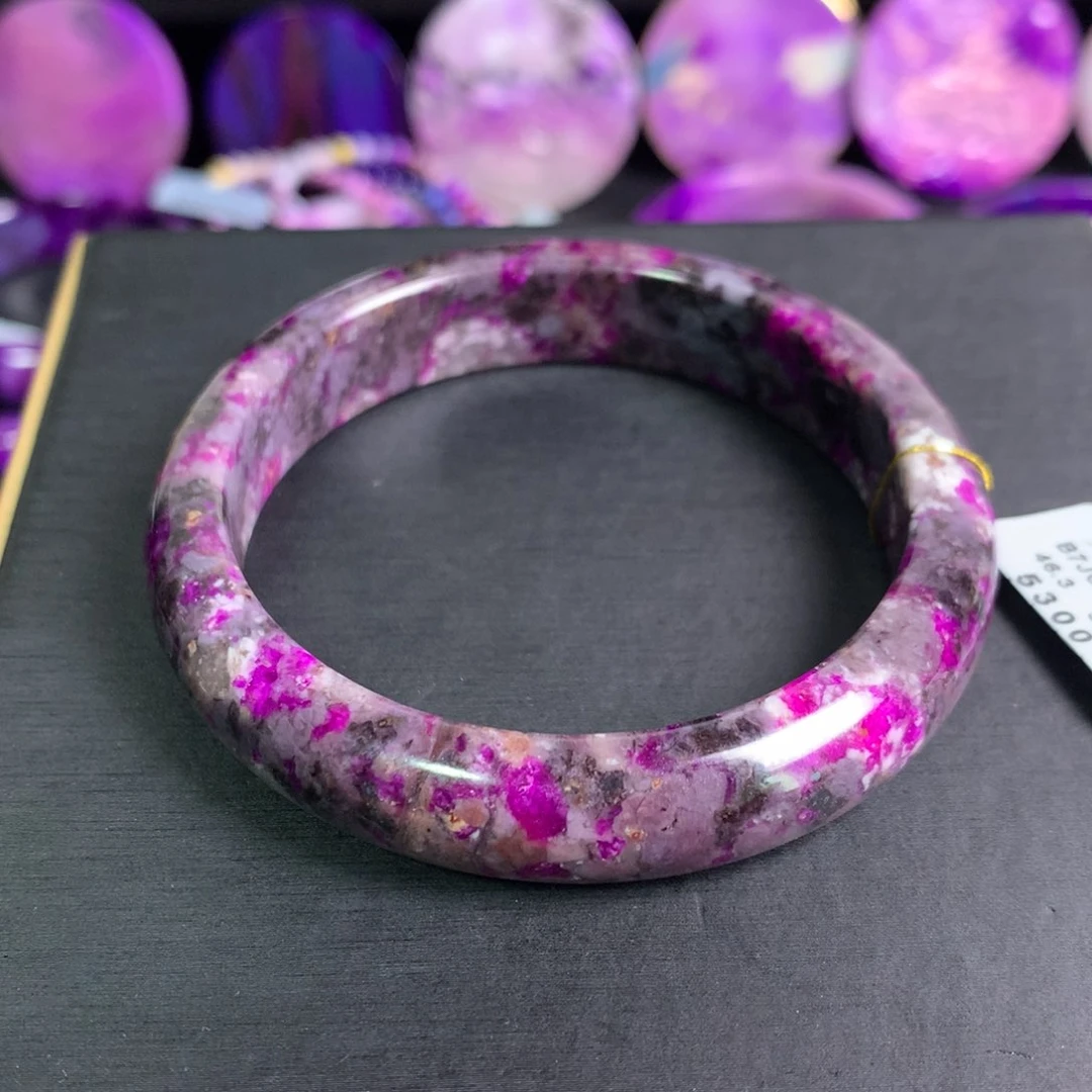 未镶嵌苏纪石（舒俱来）桃红手镯58+