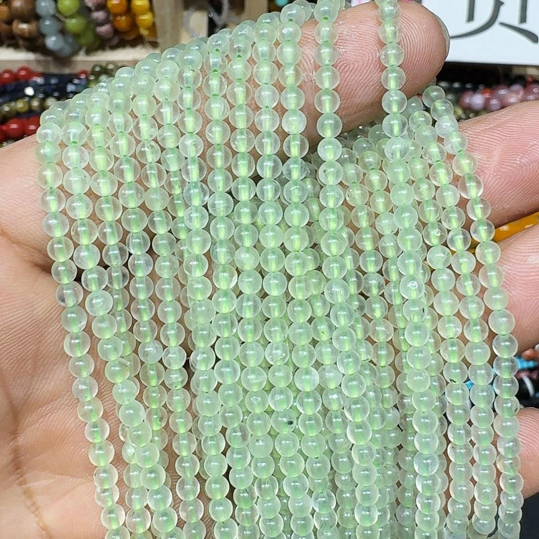 玛瑙/玉髓未镶嵌珠宝半成品葡萄石3mm一条