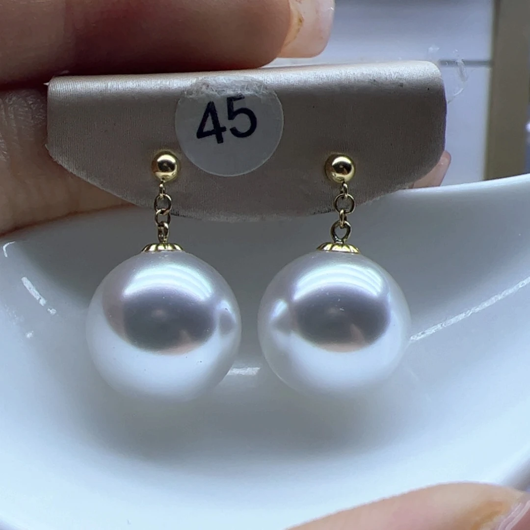 淡水珍珠耳饰18K金镶嵌