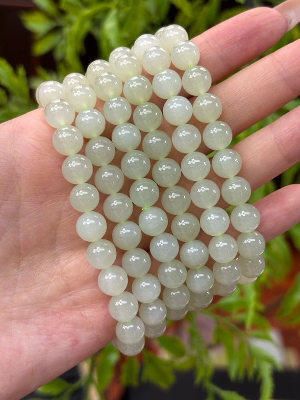 062830WM和田玉青海料晴水手串规格：约8mm多样性发其一