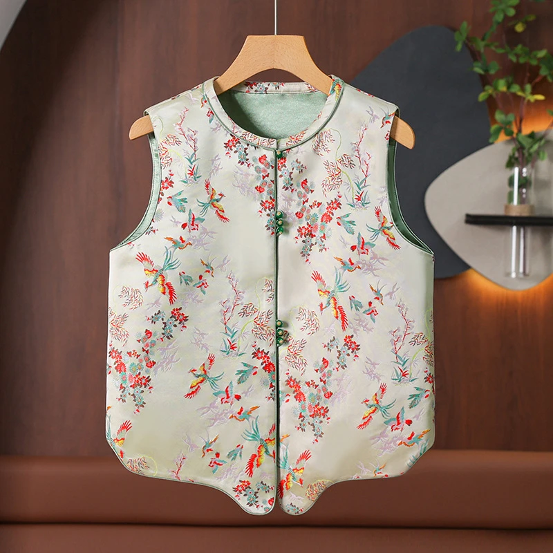 国风中老年妈妈马甲女背心外搭上衣2025年春季新款新中式马夹外套