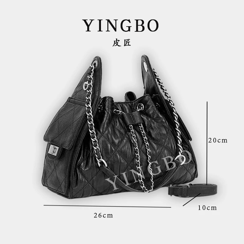 【英柏甄选】ZT-D8033-泡芙黑 然与纯小众设计感时尚单肩百搭女包