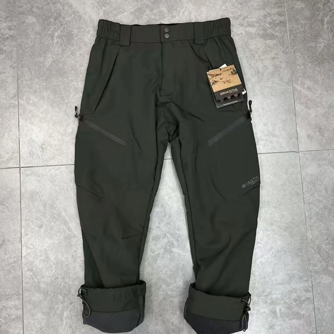 加绒加厚！秋冬新款男士户外运动休闲防寒保暖软壳冲锋裤908