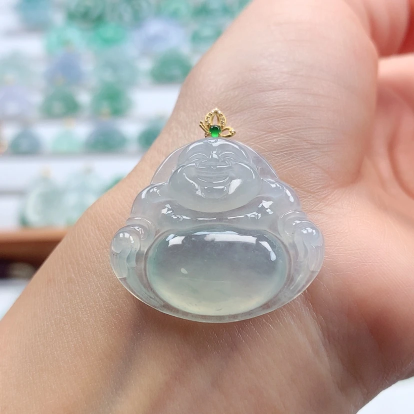 【闪购商品】翡翠吊坠(赠链)18K金镶嵌