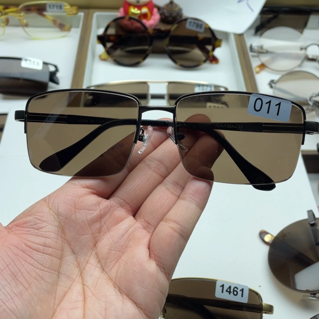 茶水晶半框眼镜 011