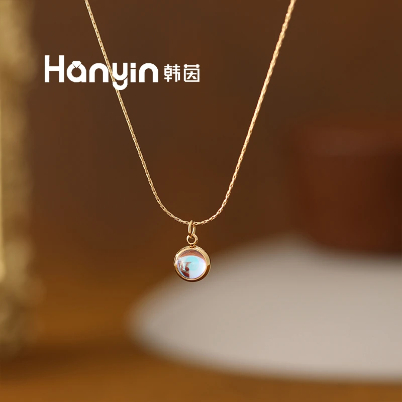 月光石泡泡隐藏小香风双C蛇骨链双不掉色项链轻奢设计锁骨链AAA