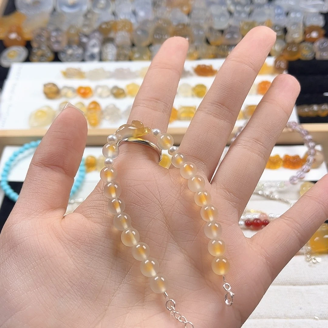 玛瑙/玉髓手镯合金好*糯