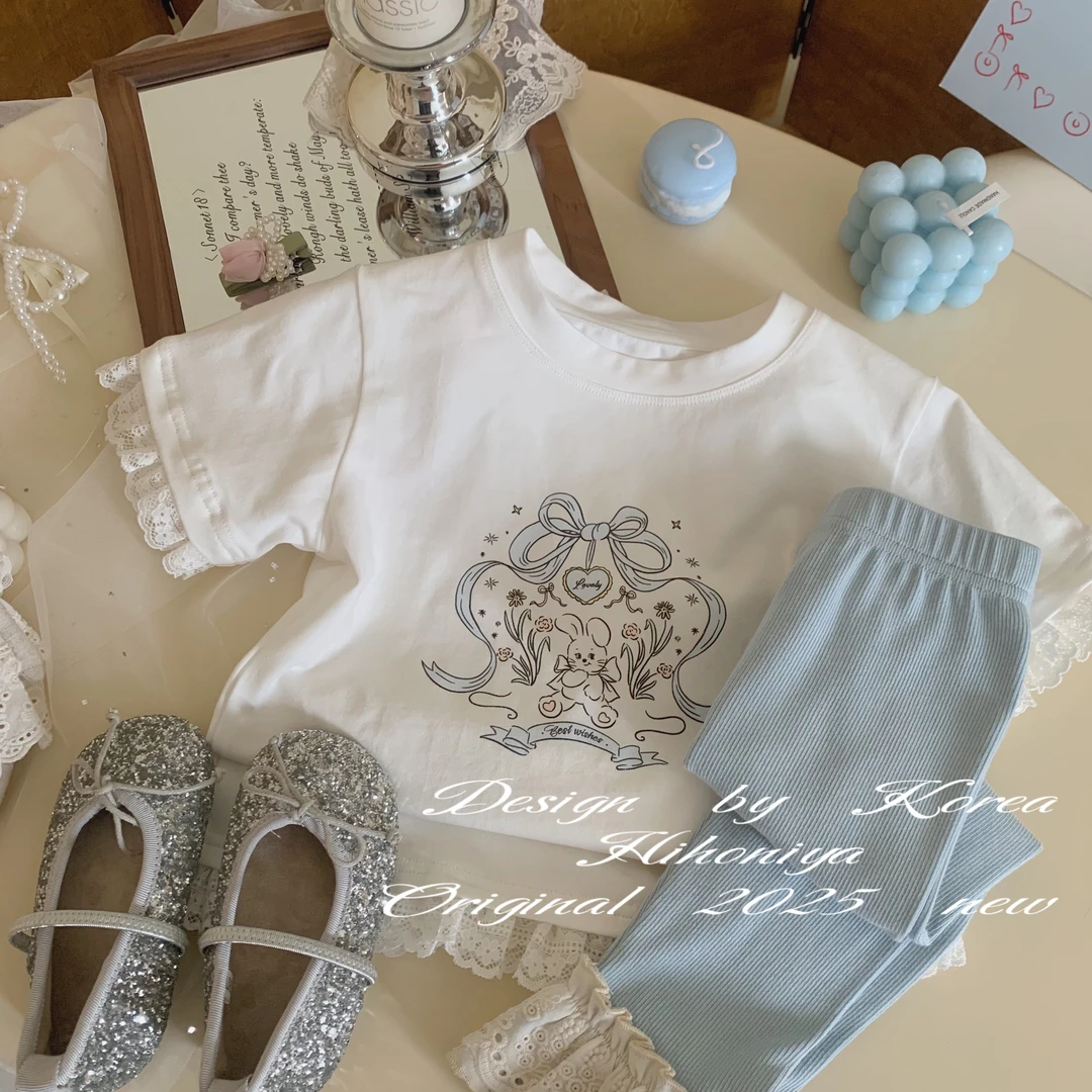 【兔兔摇篮曲】二Hihoniya~2025春季新款 亲子兔子印花短袖