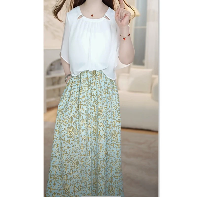 B0011显瘦气质复古优雅中长款裙子DD洋气