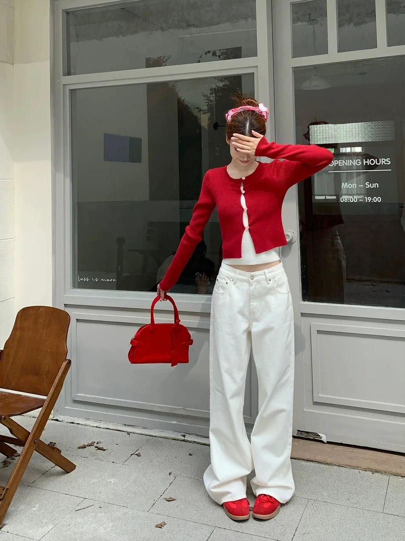 崔崔女装 59~99（下单备注编号）复古水洗显瘦阔腿牛仔裤百搭宽松