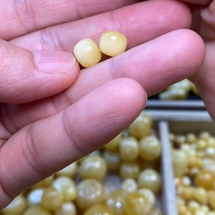 煎***子裸石琥珀未镶嵌原矿蜜蜡配饰