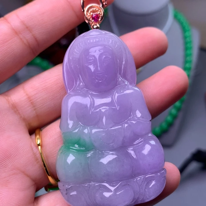 翡翠未镶嵌吊坠(赠链)
