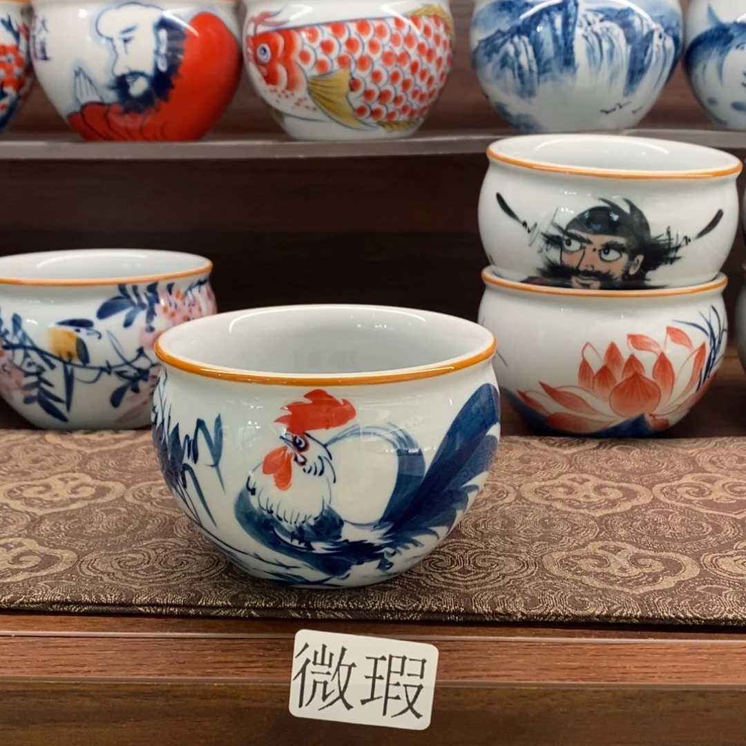 釉下彩老陶泥手工绘制