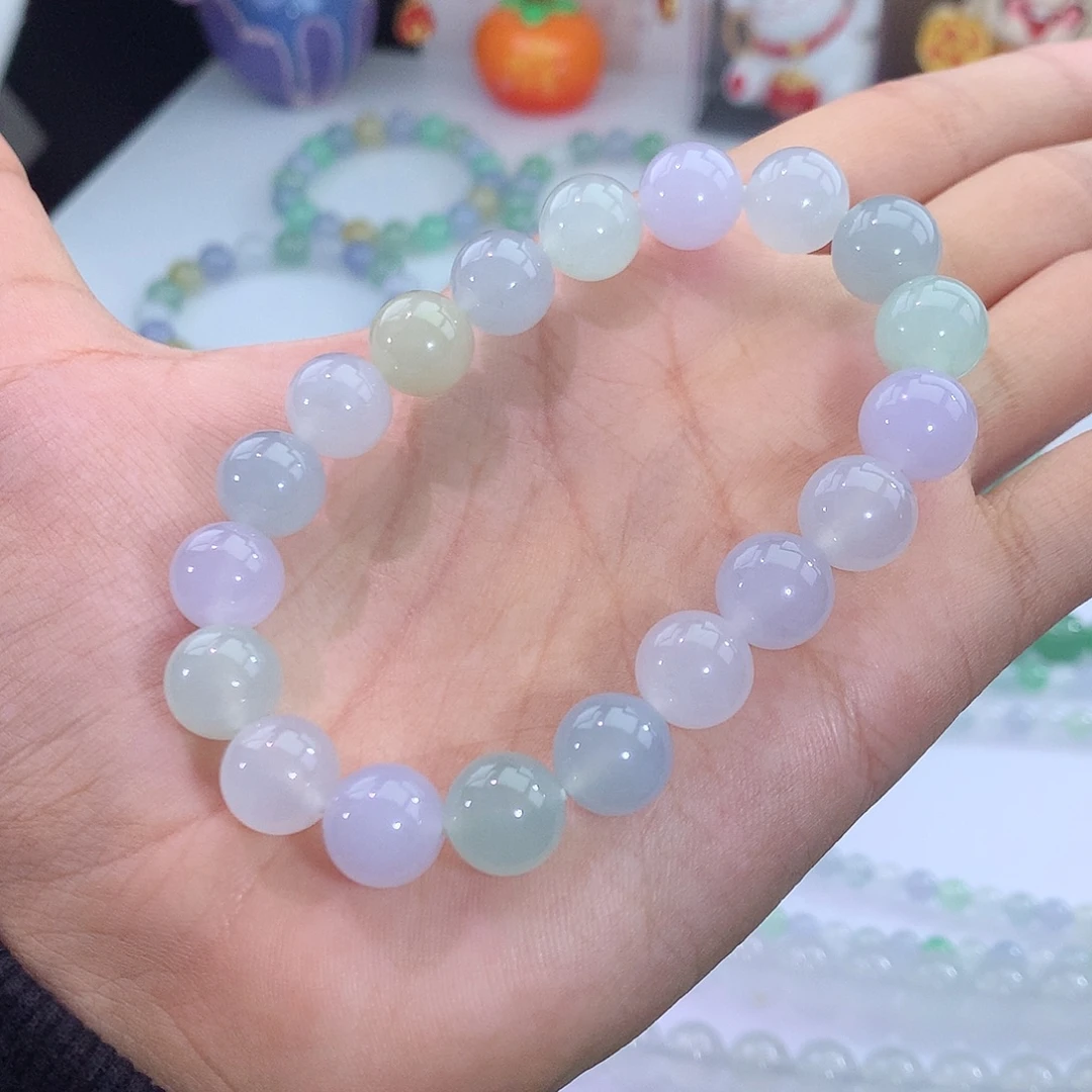 翡翠未镶嵌手链4号 甜美冰多宝手串