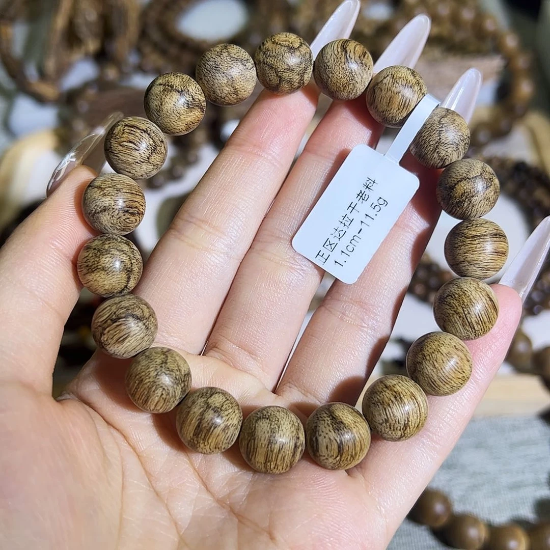 沉香手串天然正区达拉干虎斑老料1.1单圈 奶香凉甜 味道控