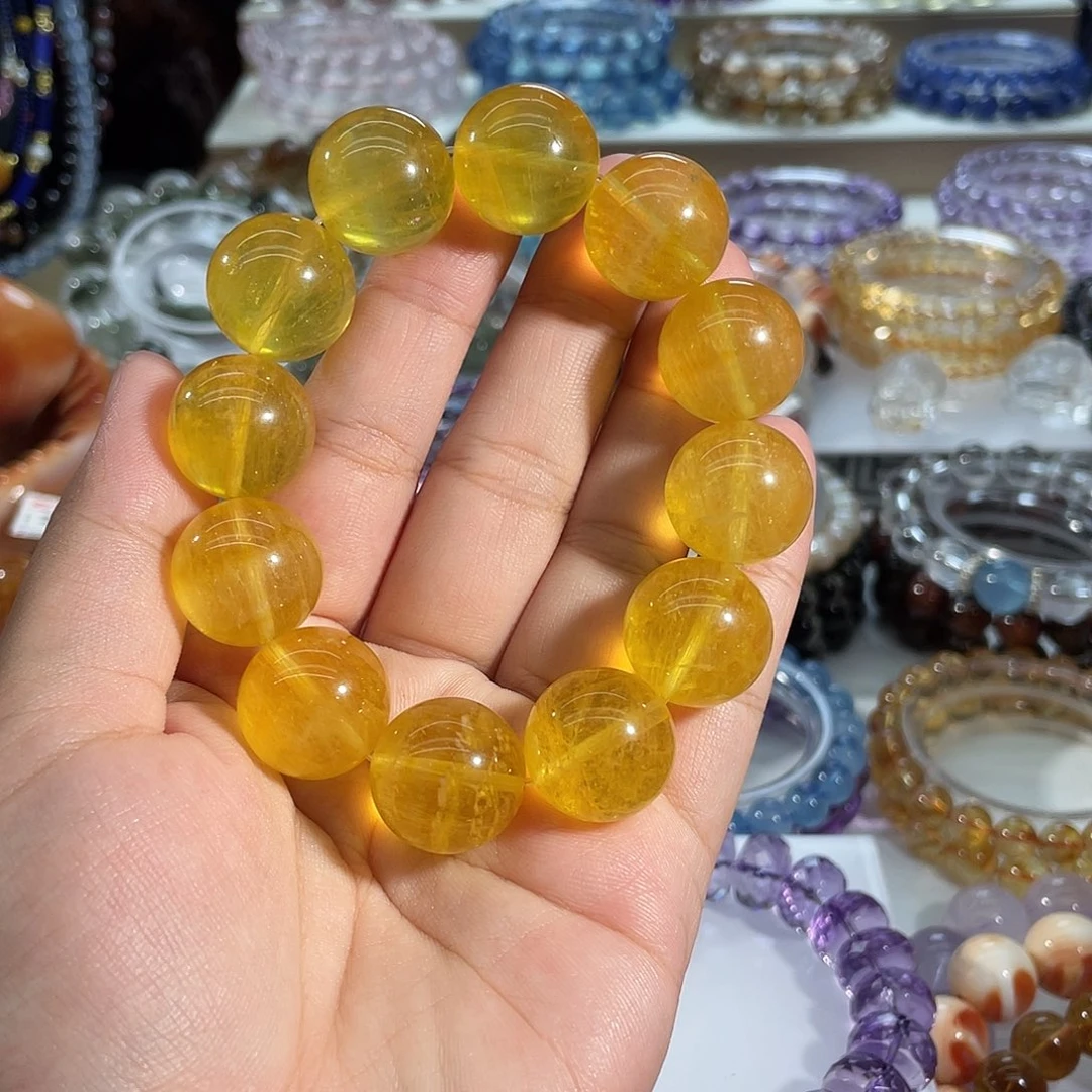 鱼****未镶嵌手链萤石黄萤石18