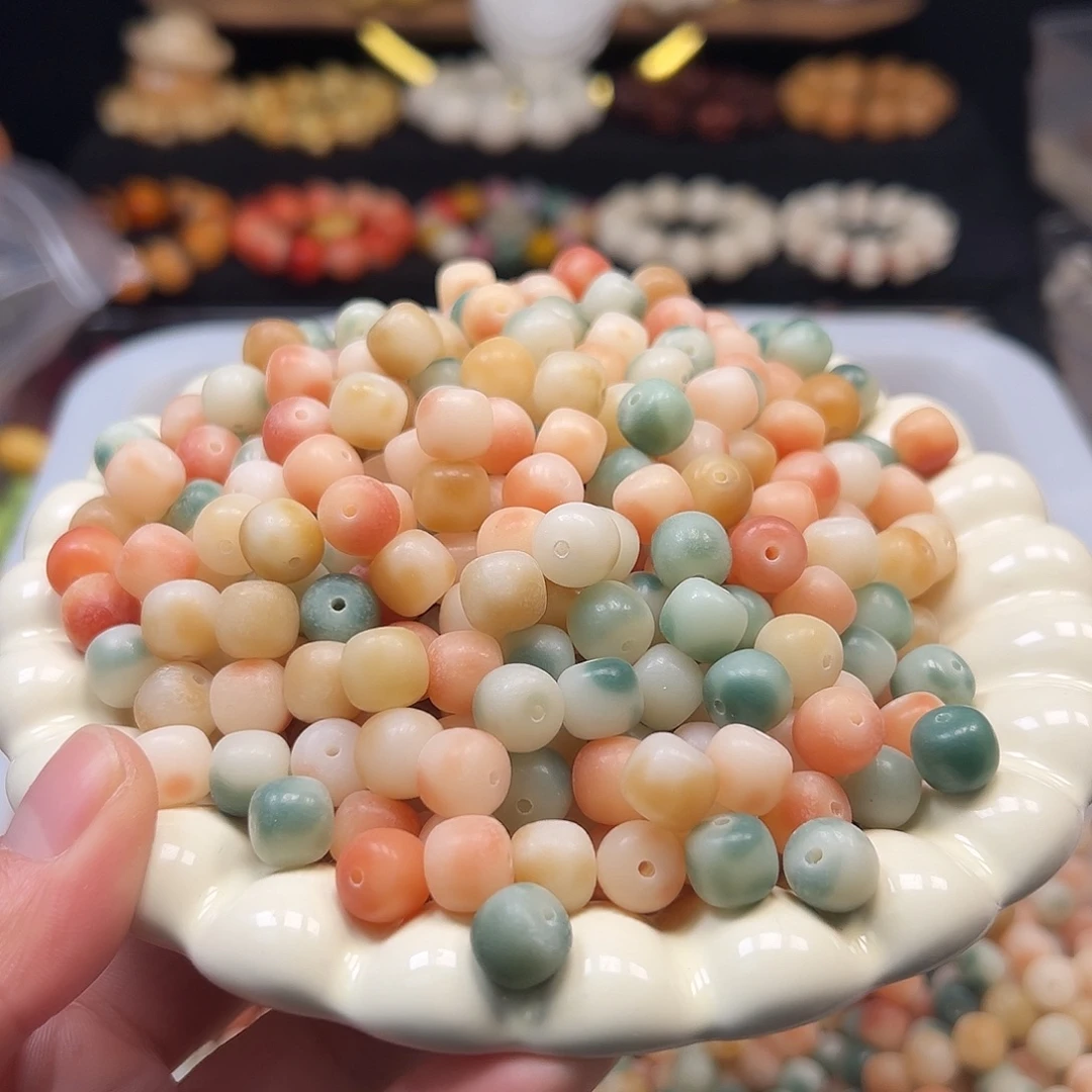 菩提根/象牙果手串110颗花皮非料桶珠10尺寸