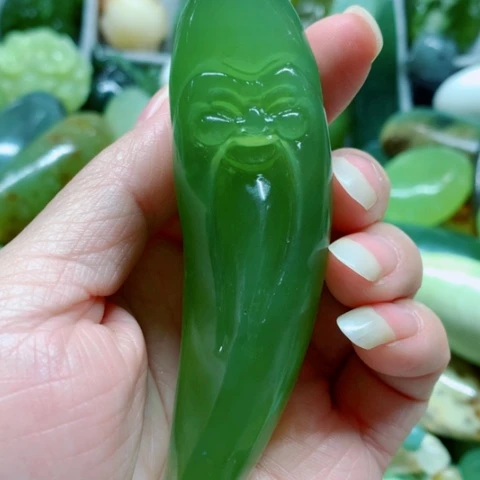 蛇纹石玉未镶嵌手把件