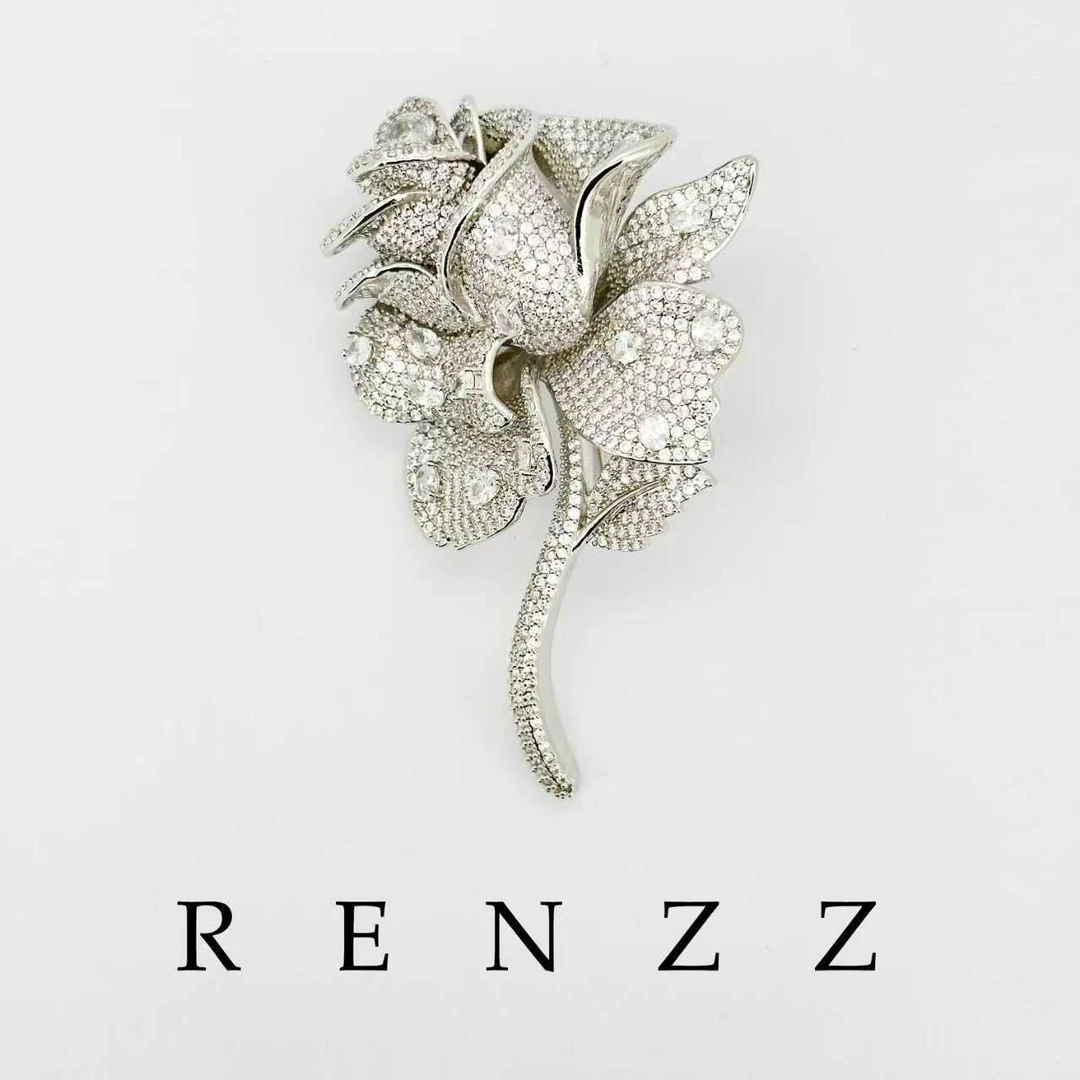 3314高定设计师玫瑰花大衣送礼胸针