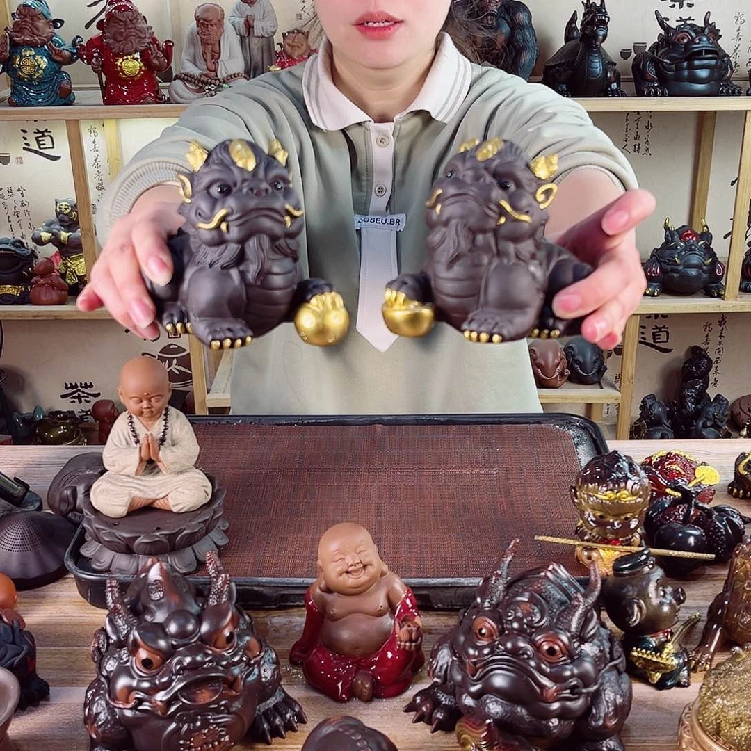 紫砂茶宠紫陶树脂茶宠摆件