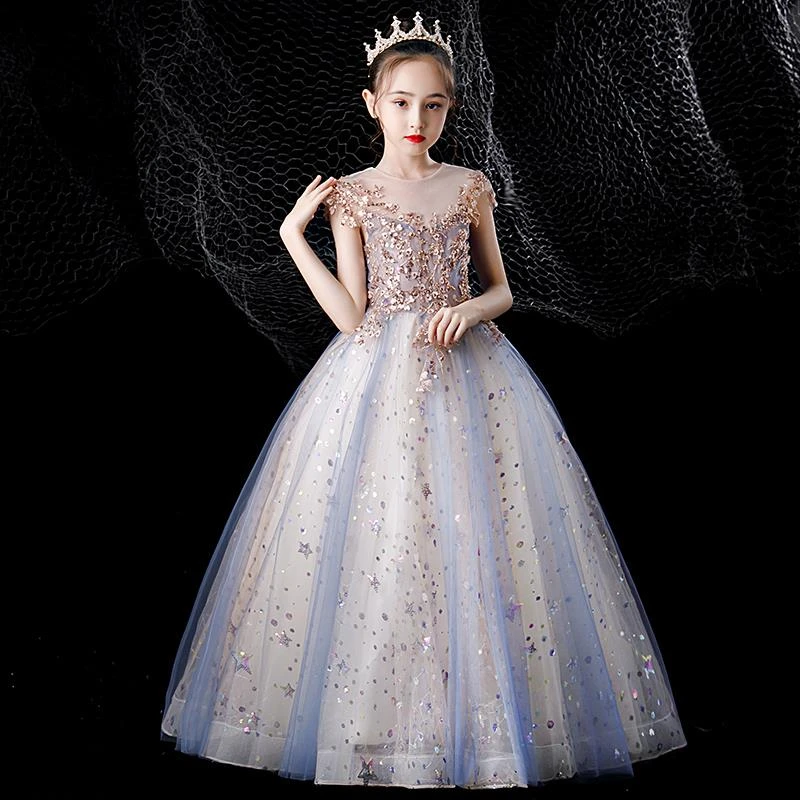 新品巴拉巴拉高端女童晚礼服生日公主裙花童婚礼小女孩儿童主持人