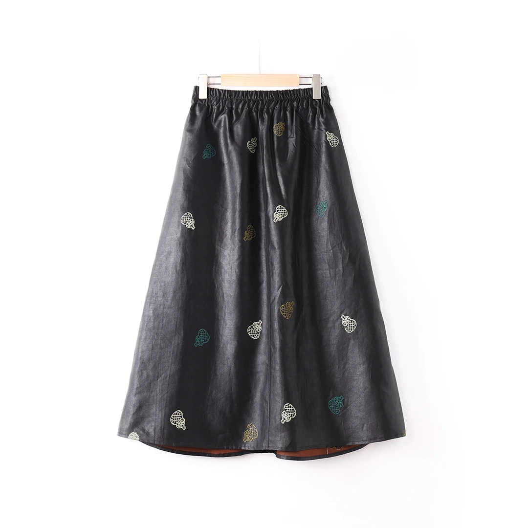 【格一专属】桑蚕丝香云纱葫芦刺绣半裙LT666