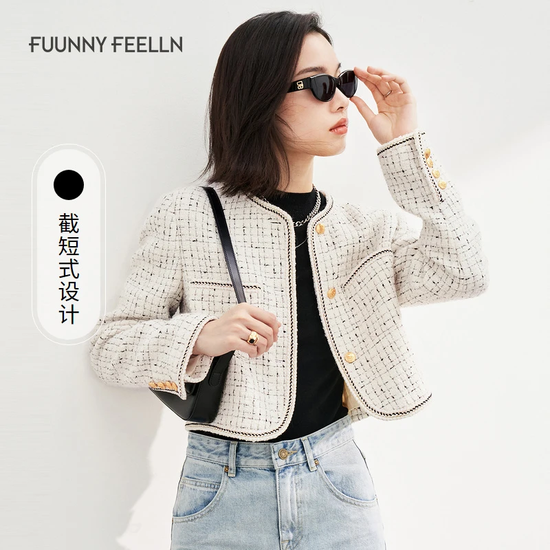 【商场同款新品】秋冬小香风短外套女时尚休闲夹克FC00341