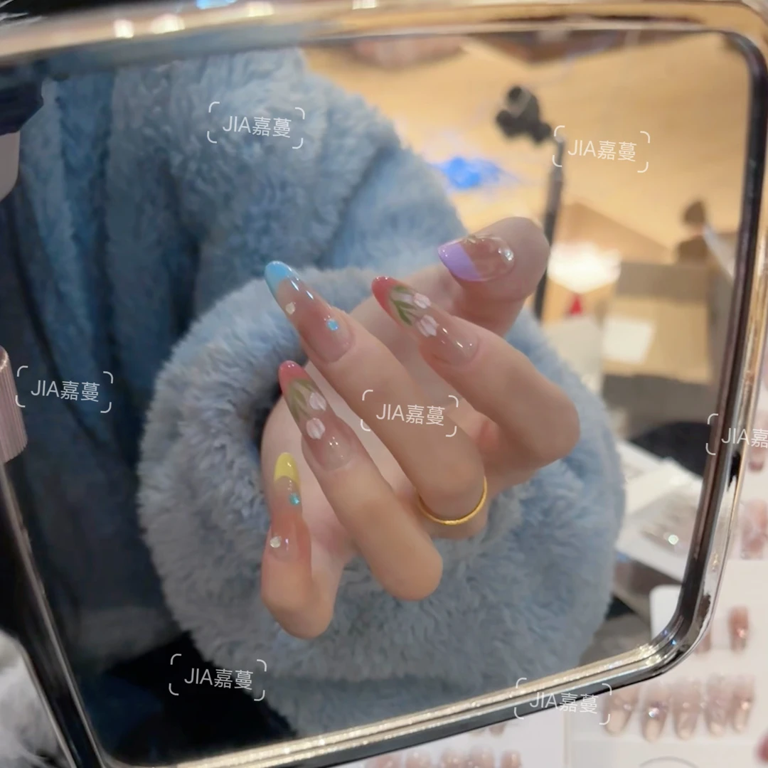 【多巴胺花季少女】纯手工穿戴甲可拆卸十片装