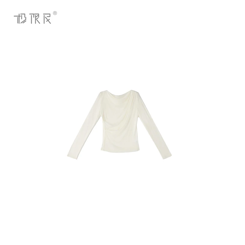 极限民《映歌》修身显瘦褶皱不规则设计上衣F5102F0712