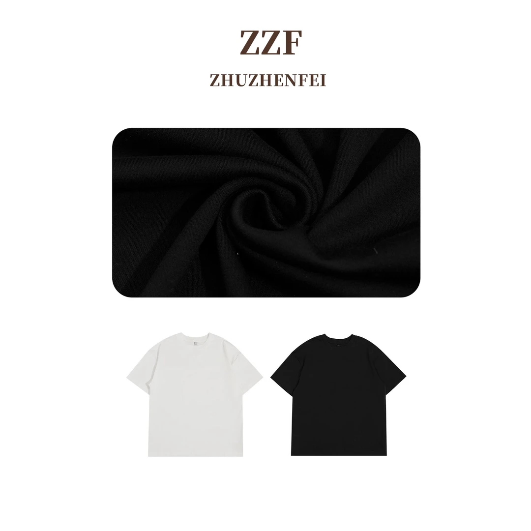 ZHUZHENFEI【净】两色圆领宽松百搭舒适基础中性T恤Z352244