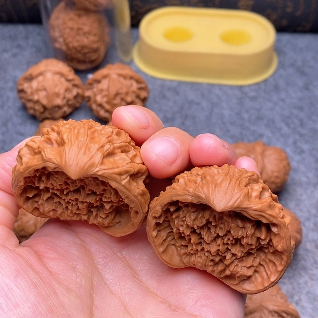 文玩核桃把件蛇头聚宝盆47全品