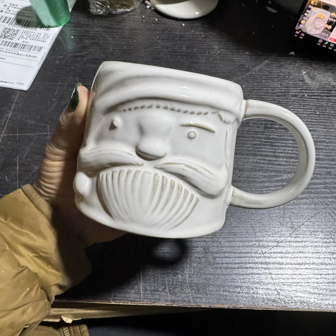 外贸尾单陶瓷餐具，圣诞杯
