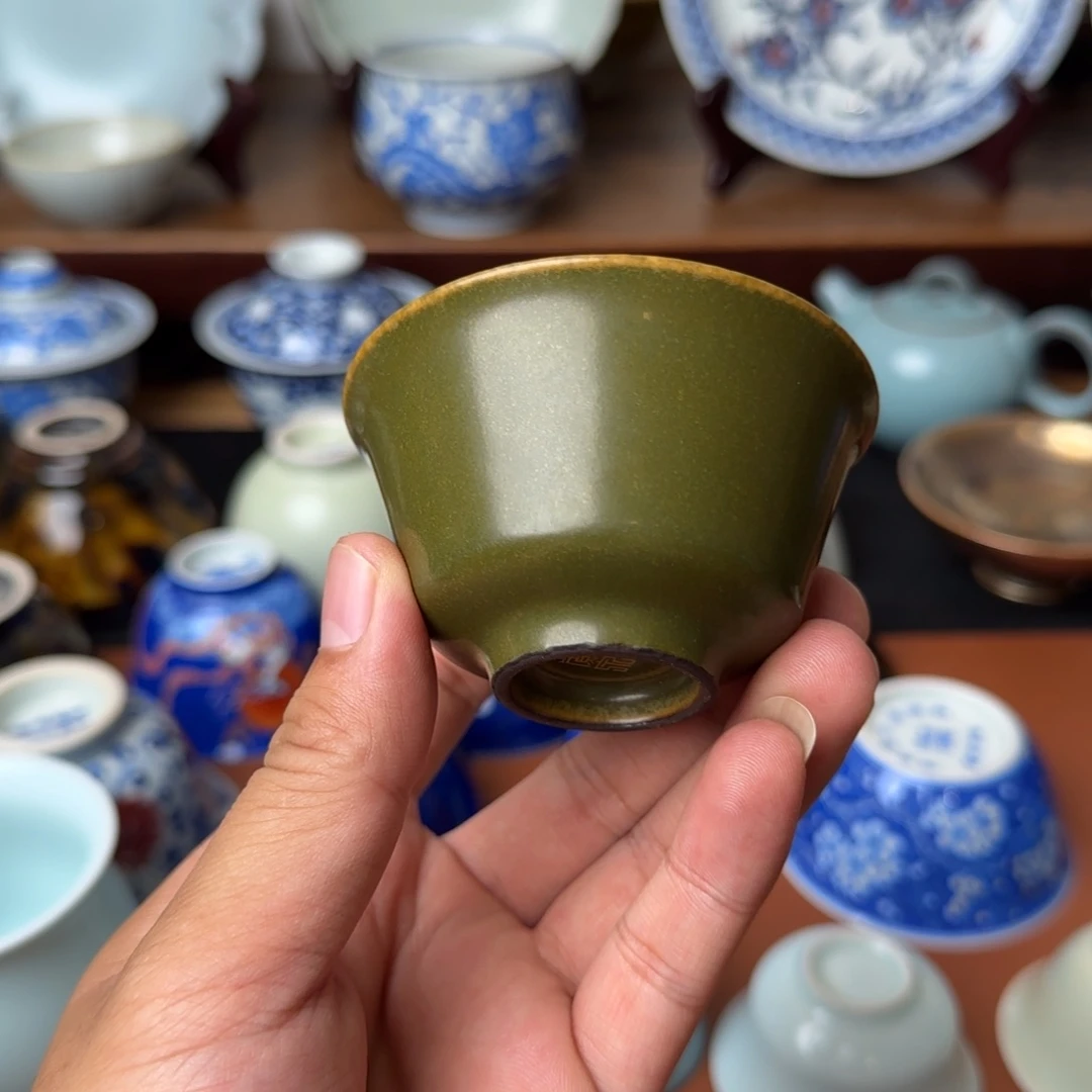 倚云煮泉茶叶末釉马蹄杯