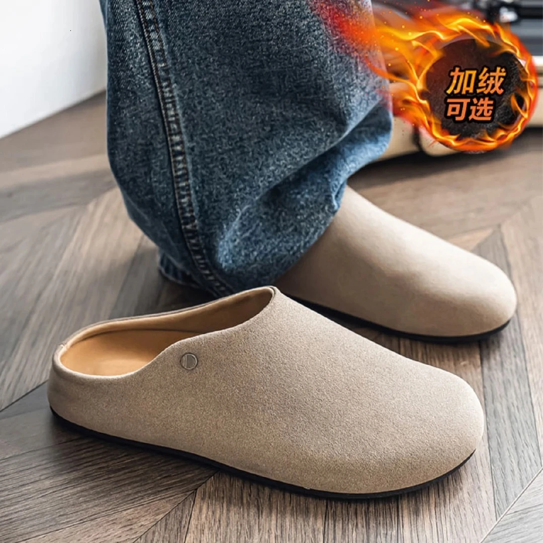 勃肯包头拖鞋男冬季潮流大码休闲男士户外防滑耐磨懒人一脚蹬半拖