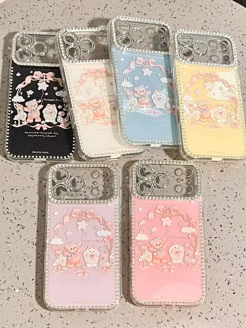 可爱小熊小兔适用于苹果15pro手机壳自带ai键16/14pm防摔保护壳