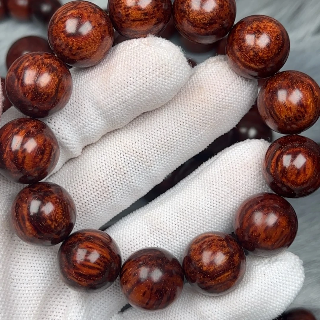 情***淮手串/手链小叶紫檀原生态17琴料满芝麻点 龙鳞 金星