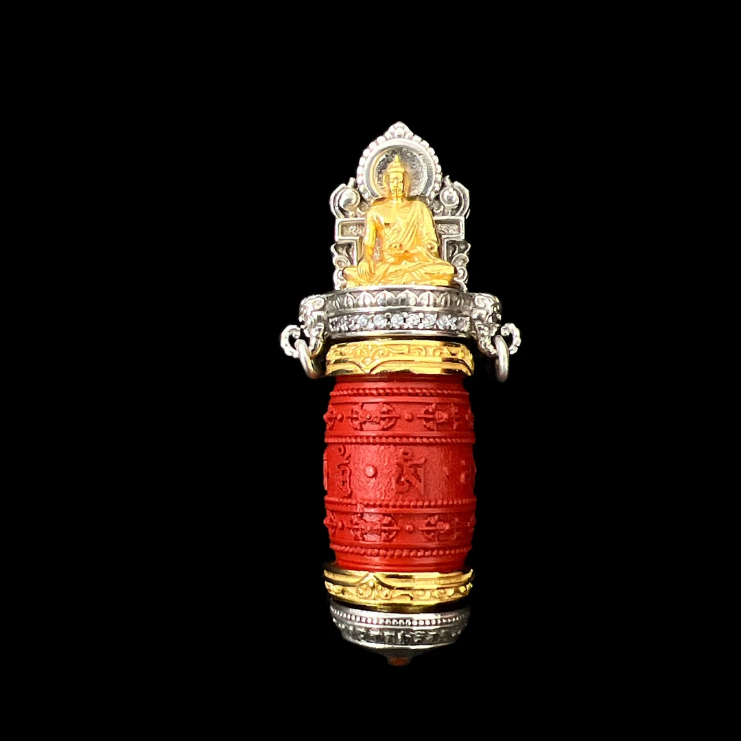 含辰砂工艺品2675-朱砂吊坠（药师）孤品