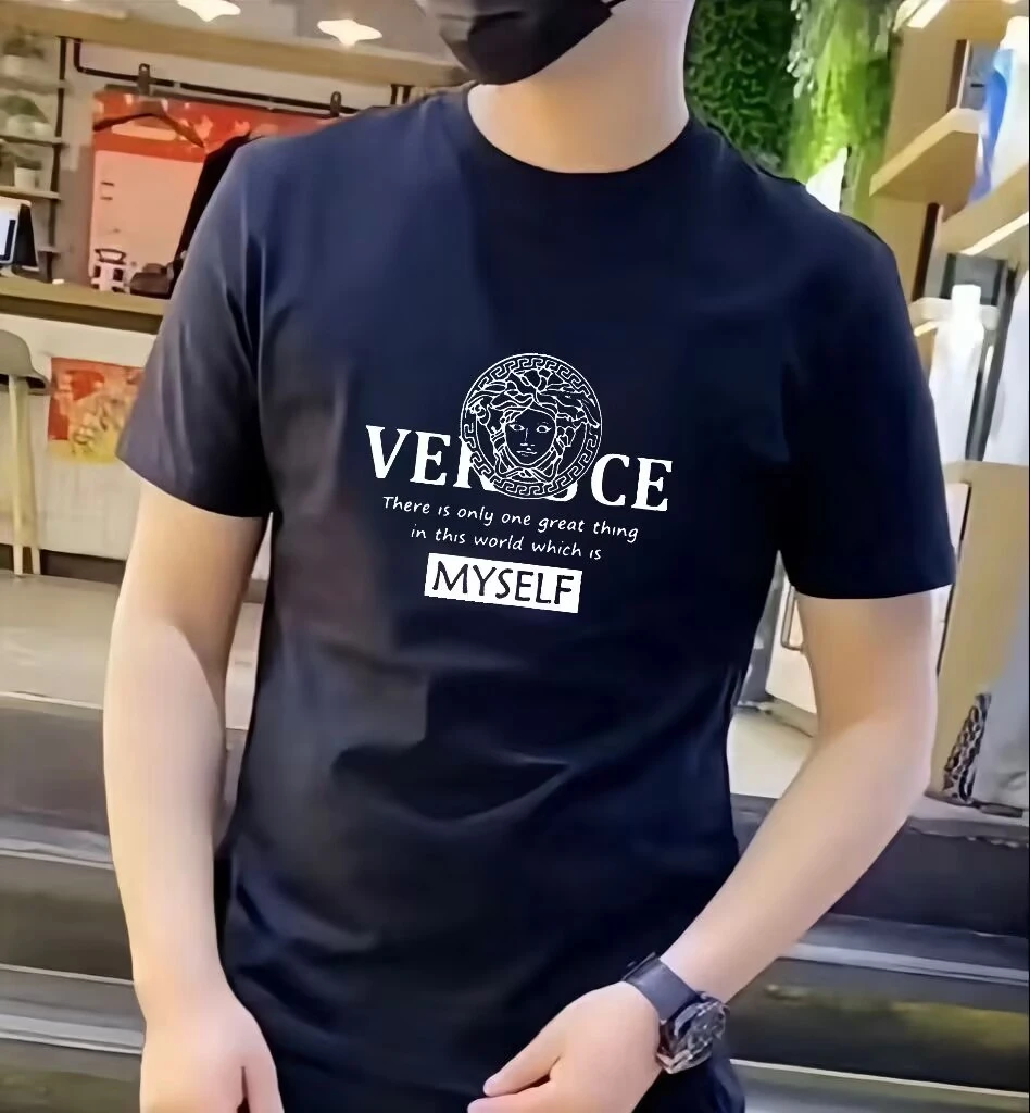 2025新款时尚潮牌百搭男士弹力柔软圆领短袖T恤