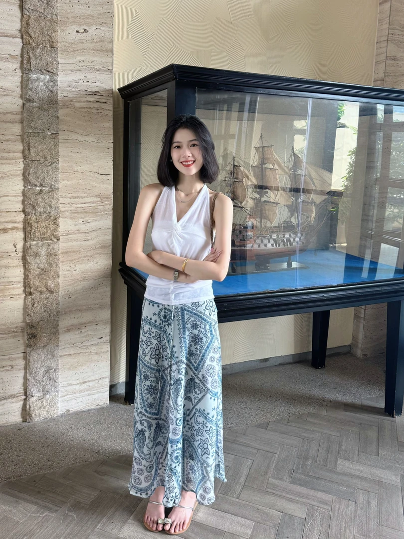 【福桃推荐】夏季新款百搭显瘦高腰收腰A版半身裙