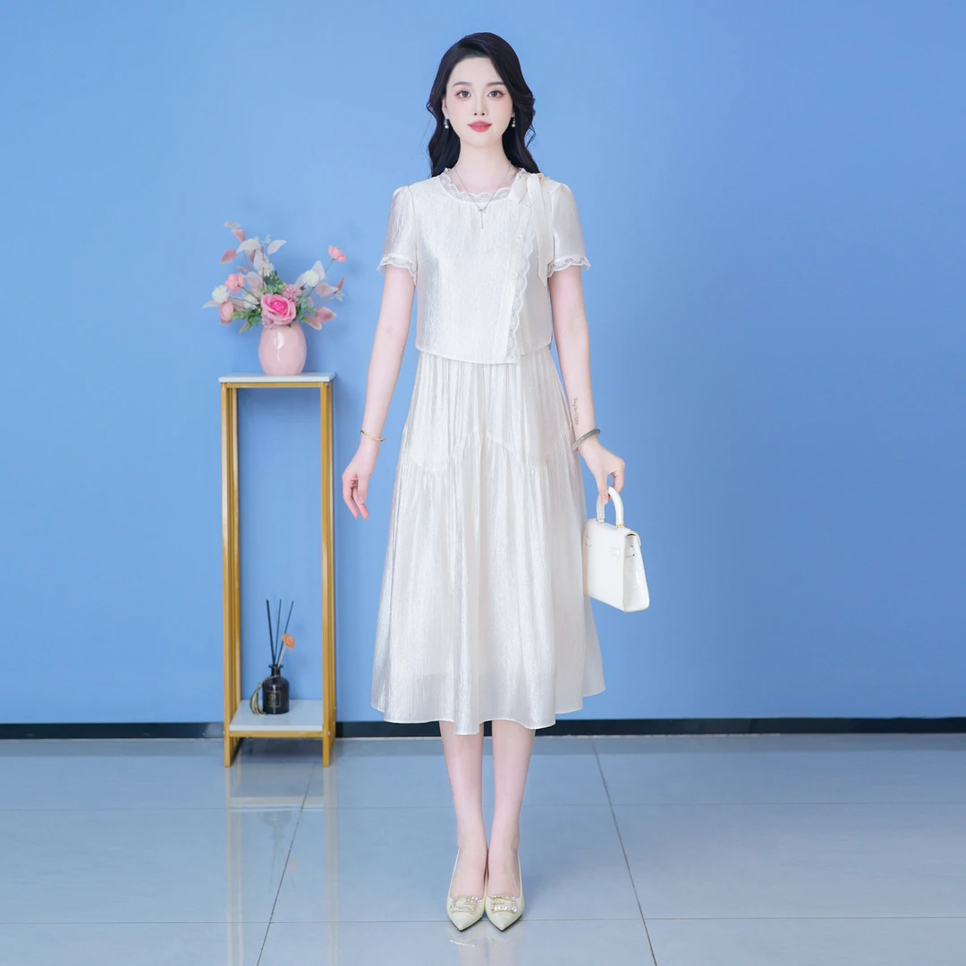 【SJYH1732】2025年夏季新款时尚优雅减龄连衣裙显瘦气质
